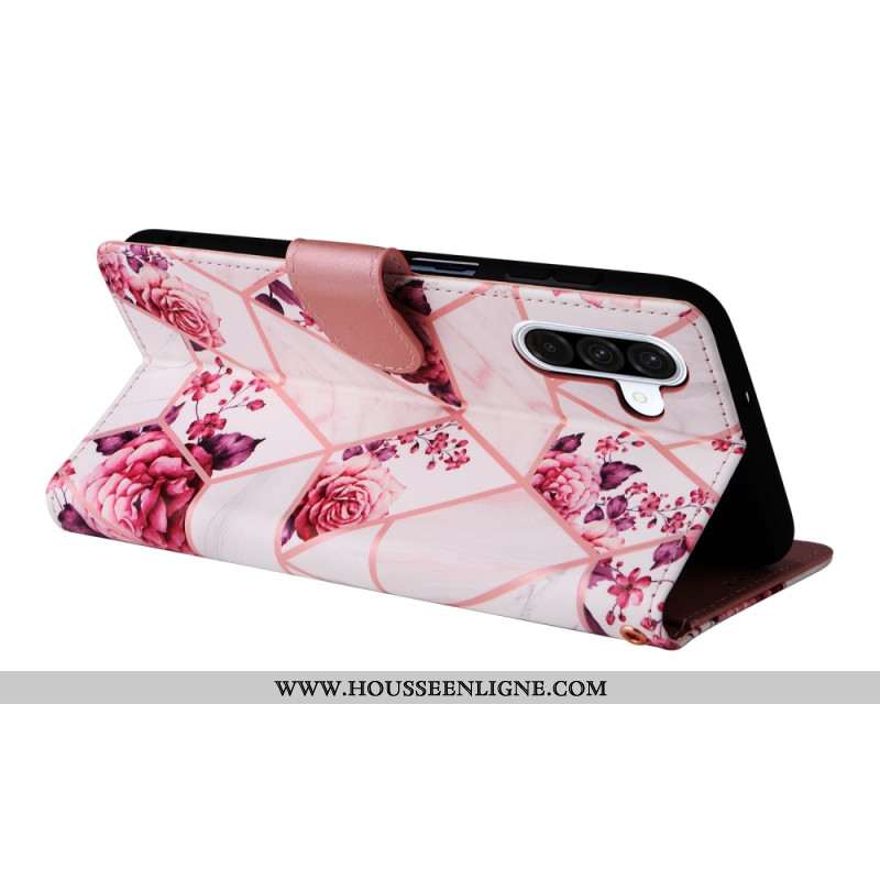 Housse Samsung Galaxy A17 4G / 5G Design Marbre à Lanière