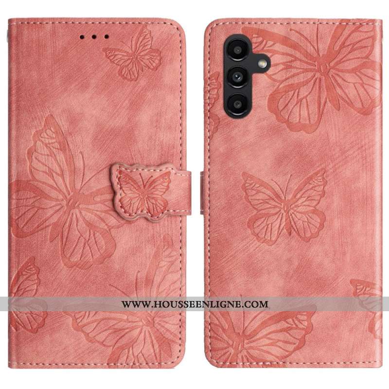 Housse Samsung Galaxy A17 4G / 5G Effet Daim Papillons