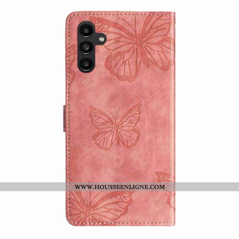 Housse Samsung Galaxy A17 4G / 5G Effet Daim Papillons