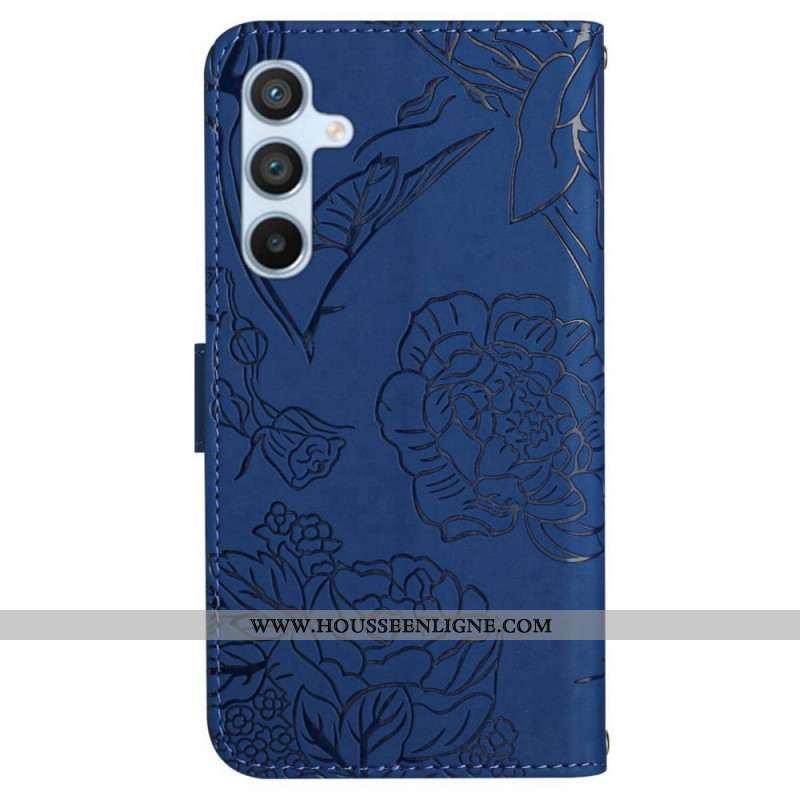 Housse Samsung Galaxy A17 4G / 5G Empreinte Papillons à Lanière