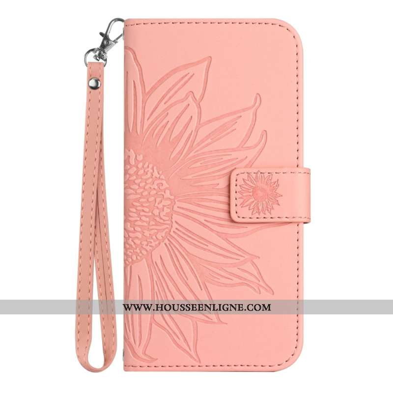 Housse Samsung Galaxy A17 4G / 5G Empreinte Tournesol à Lanière