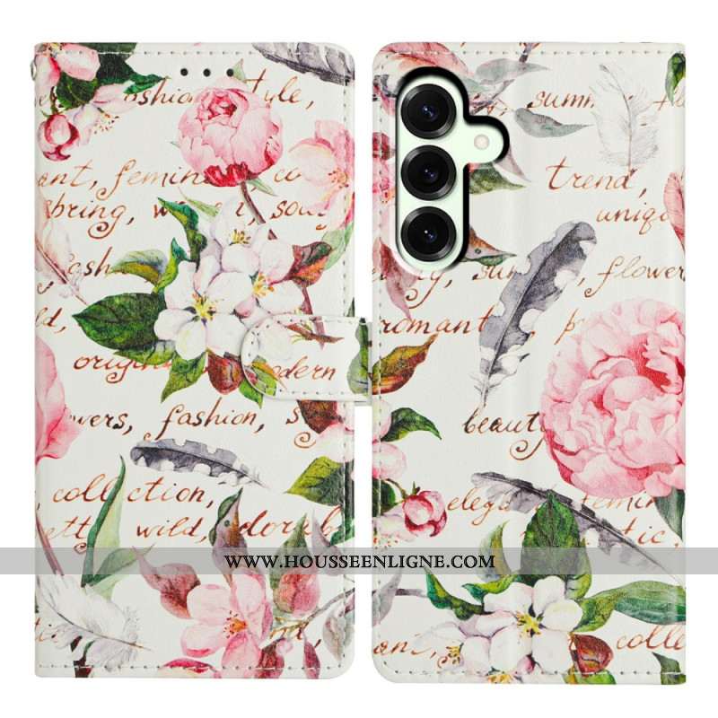 Housse Samsung Galaxy A17 4G / 5G Feuilles et Fleurs