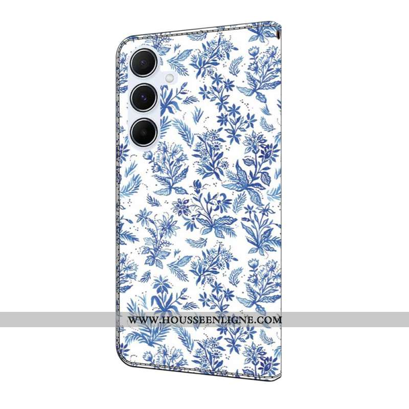 Housse Samsung Galaxy A17 4G / 5G Fleurettes Bleues