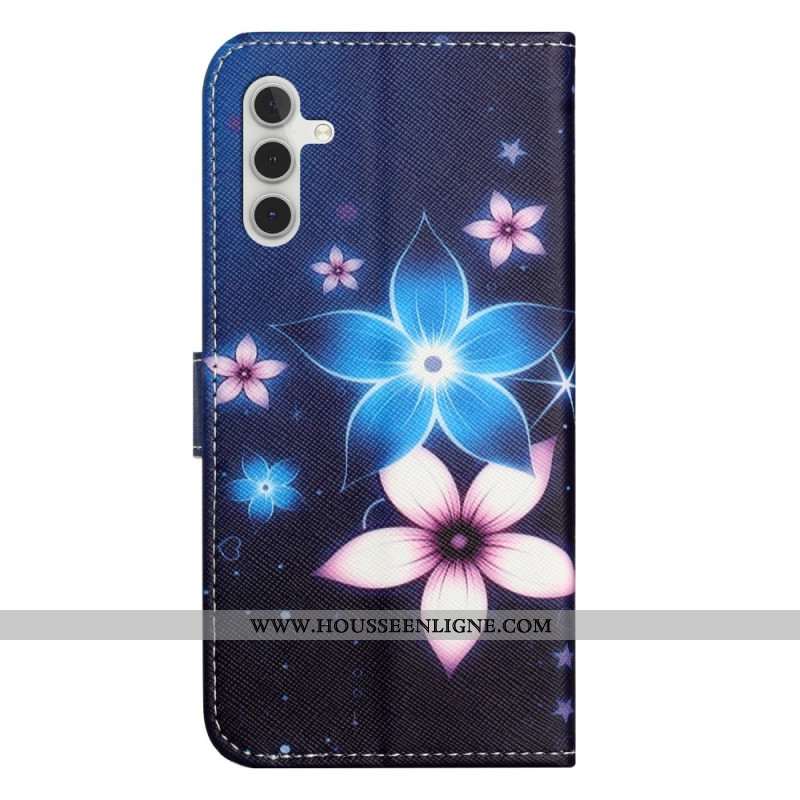 Housse Samsung Galaxy A17 4G / 5G Fleurs Bleues