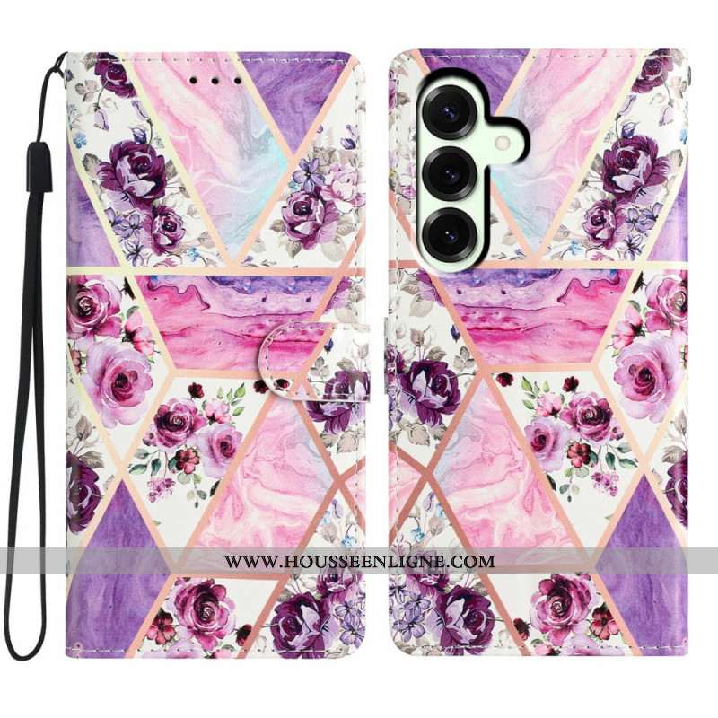 Housse Samsung Galaxy A17 4G / 5G Fleurs Violettes