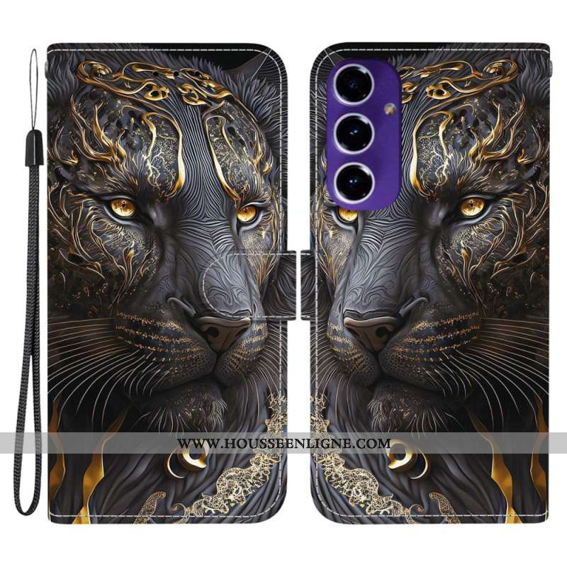 Housse Samsung Galaxy A17 4G / 5G Lion Or et Noir