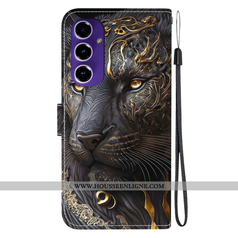 Housse Samsung Galaxy A17 4G / 5G Lion Or et Noir