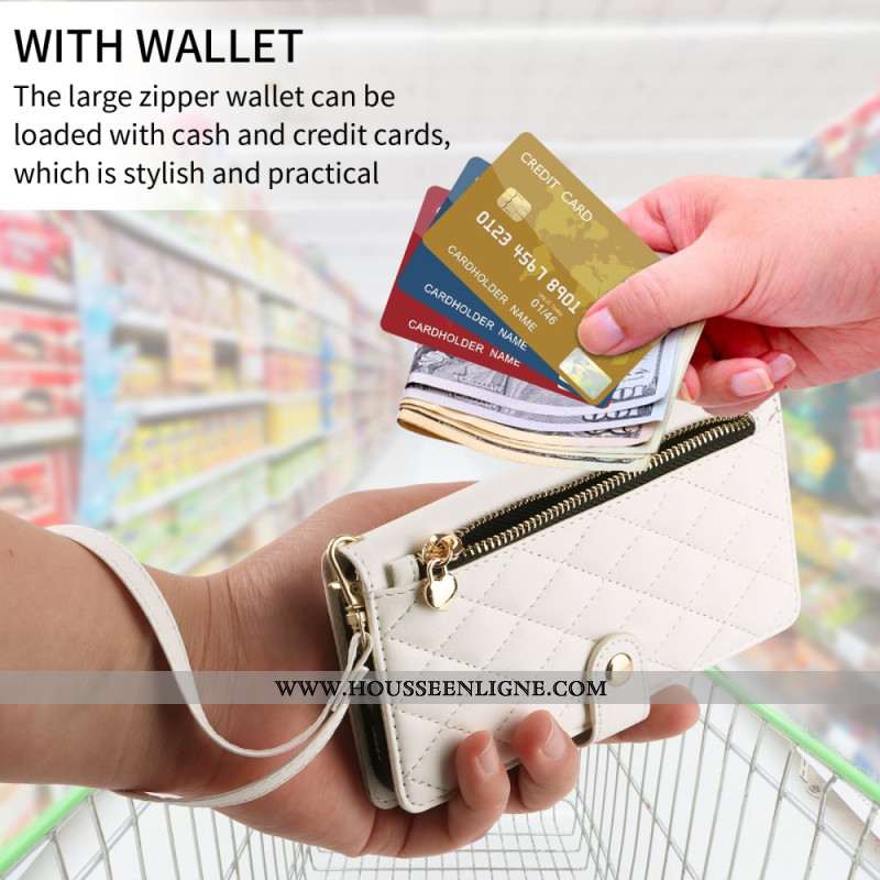 Housse Samsung Galaxy A17 4G / 5G Matelassée avec Lanière et Bandoulière