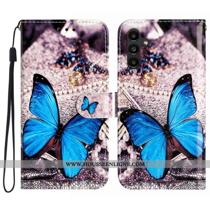 Housse Samsung Galaxy A17 4G / 5G Papillon Bleu