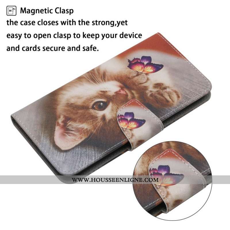 Housse Samsung Galaxy A17 4G / 5G Papillon et Chat