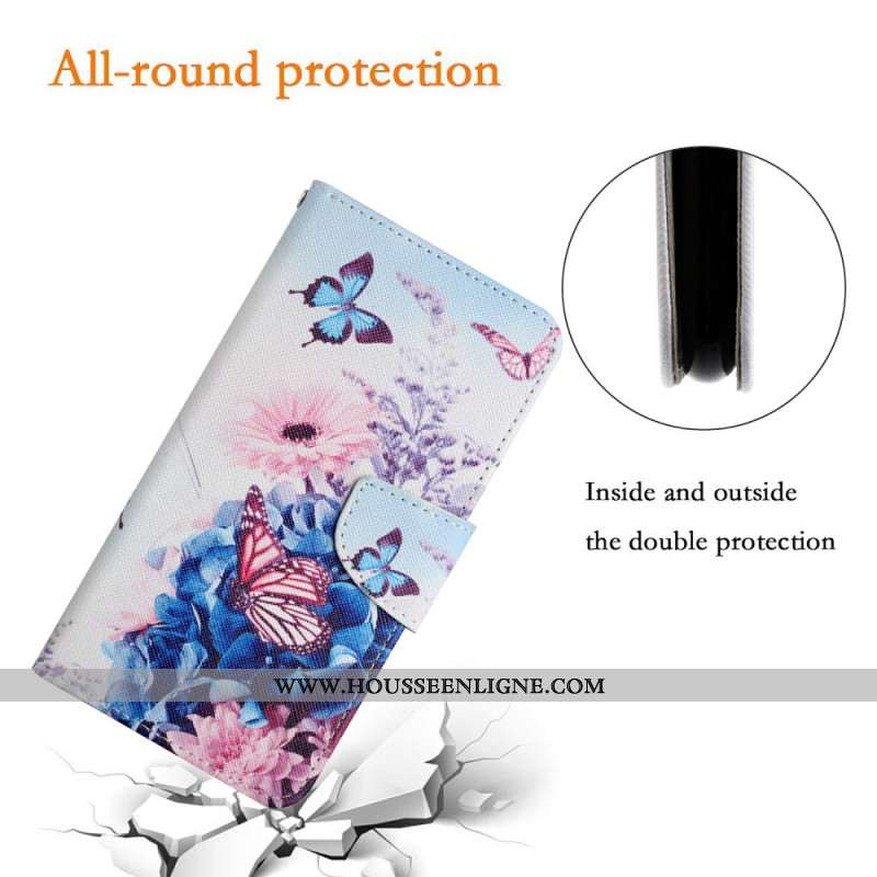 Housse Samsung Galaxy A17 4G / 5G Papillons et Fleurs