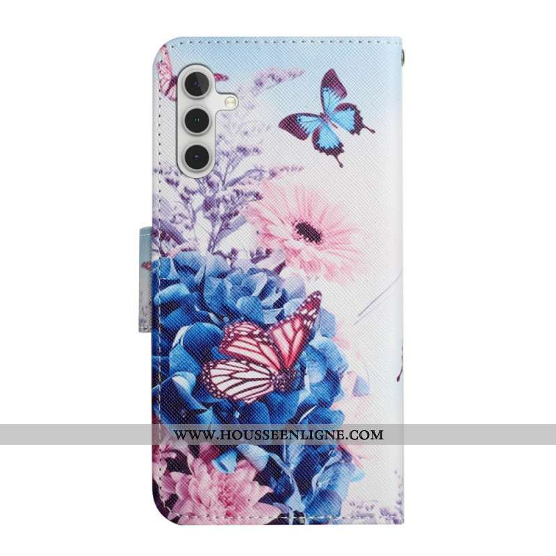 Housse Samsung Galaxy A17 4G / 5G Papillons et Fleurs