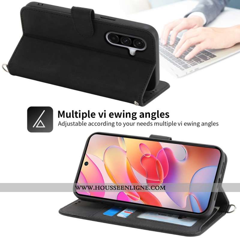 Housse Samsung Galaxy A17 4G / 5G Portefeuille Effet Daim Dentelle