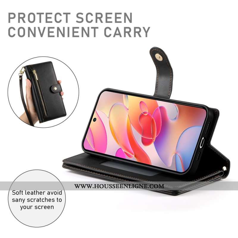 Housse Samsung Galaxy A17 4G / 5G Portefeuille avec Poche Zippée et Sangles