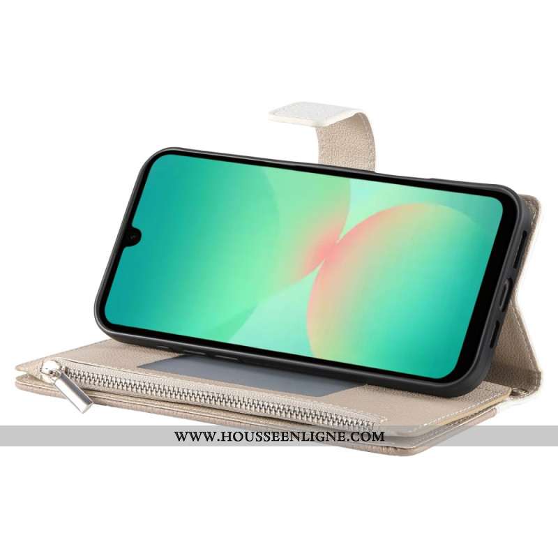 Housse Samsung Galaxy A17 4G / 5G Portefeuille à Fermeture Éclair et Lanières