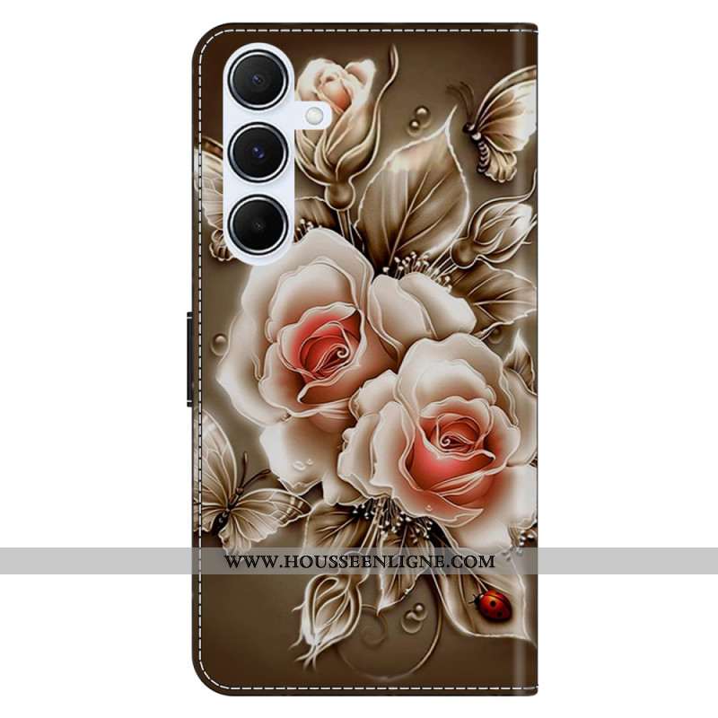 Housse Samsung Galaxy A17 4G / 5G Roses Brunes