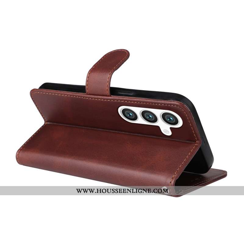 Housse Samsung Galaxy S25 5G Effet Cuir Uni à Lanière