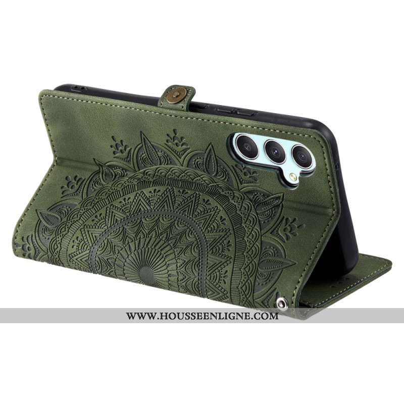 Housse Samsung Galaxy S25 5G Effet Daim Mandala