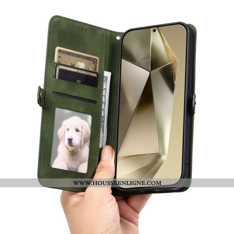 Housse Samsung Galaxy S25 5G Effet Daim Mandala