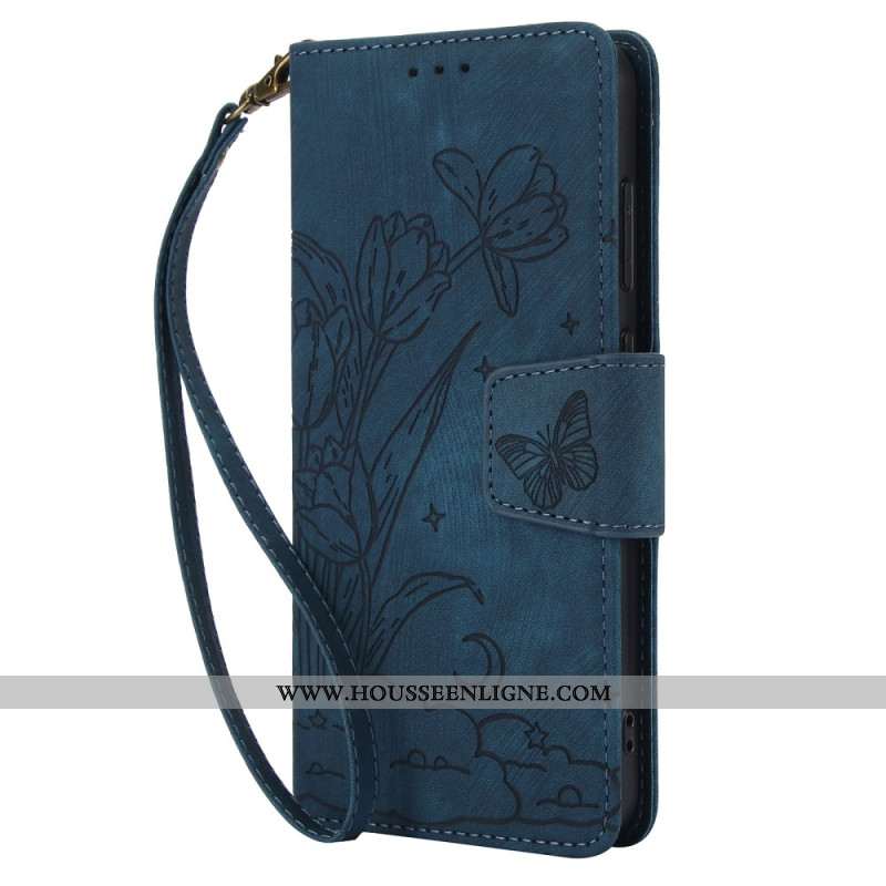 Housse Samsung Galaxy S25 5G Effet Daim Motif Floral