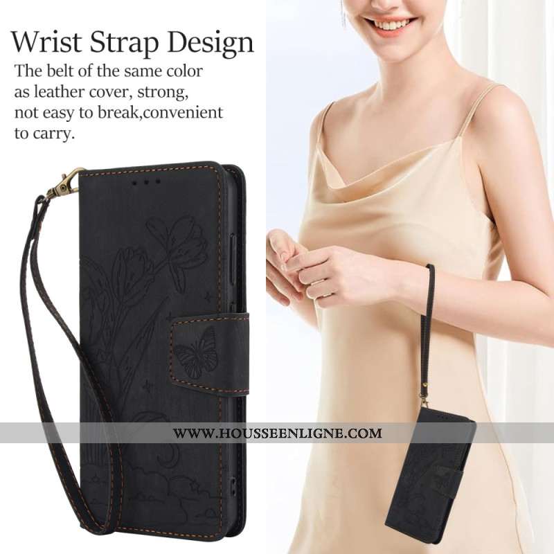 Housse Samsung Galaxy S25 5G Effet Daim Motif Floral