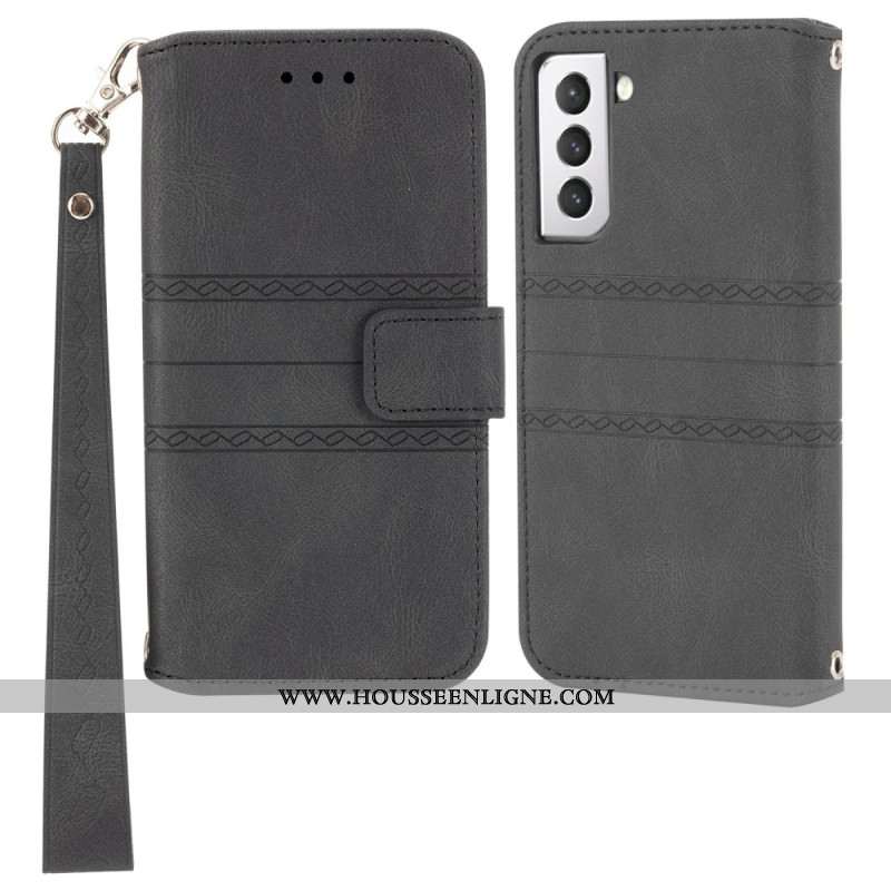 Housse Samsung Galaxy S25 5G Frises et Lanière