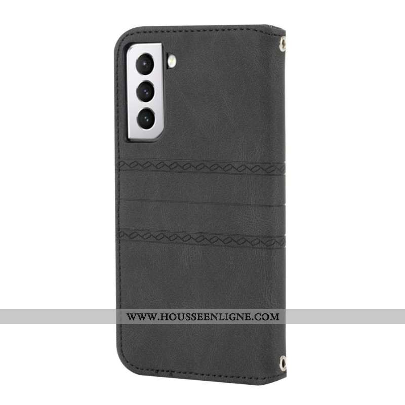 Housse Samsung Galaxy S25 5G Frises et Lanière