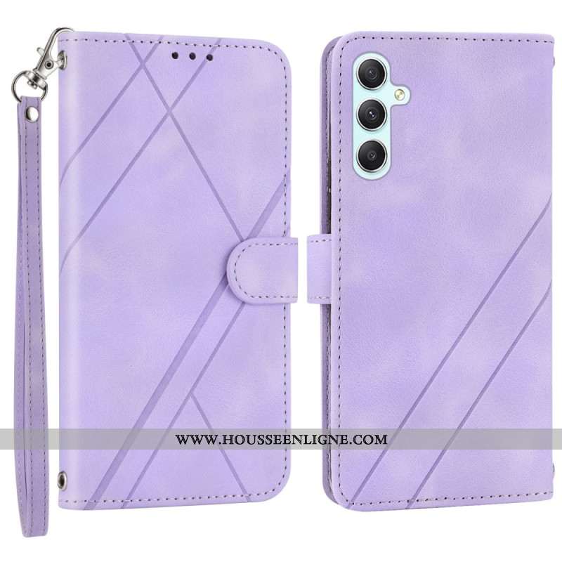 Housse Samsung Galaxy S25 5G Lignes à Lanière