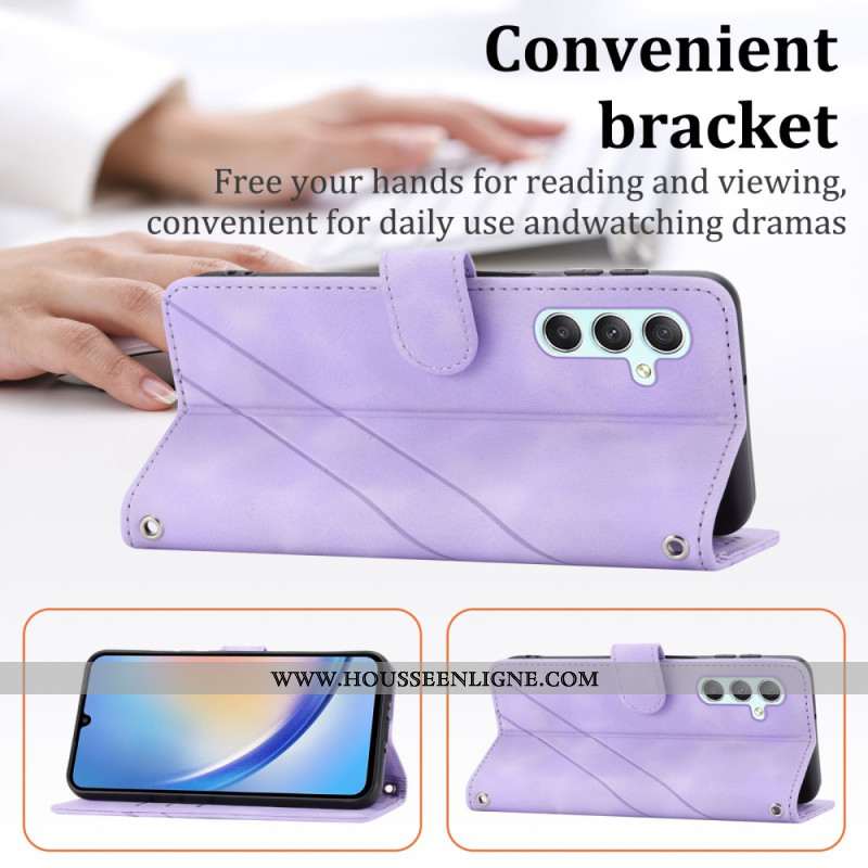 Housse Samsung Galaxy S25 5G Lignes à Lanière