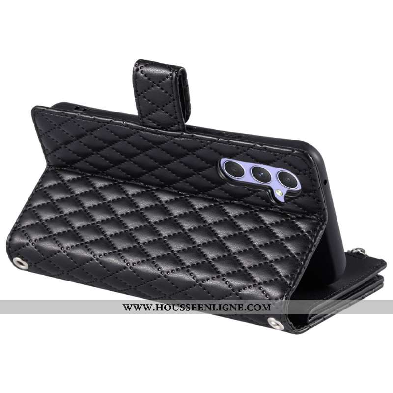 Housse Samsung Galaxy S25 5G Matelassée Portefeuille Zippé