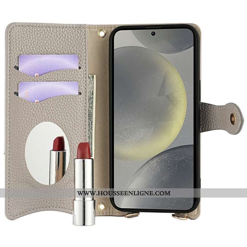 Housse Samsung Galaxy S25 5G Miroir et Chaîne