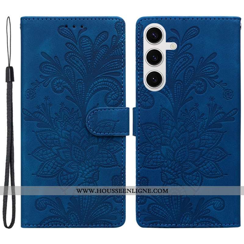 Housse Samsung Galaxy S25 5G Motif Floral Dentelle