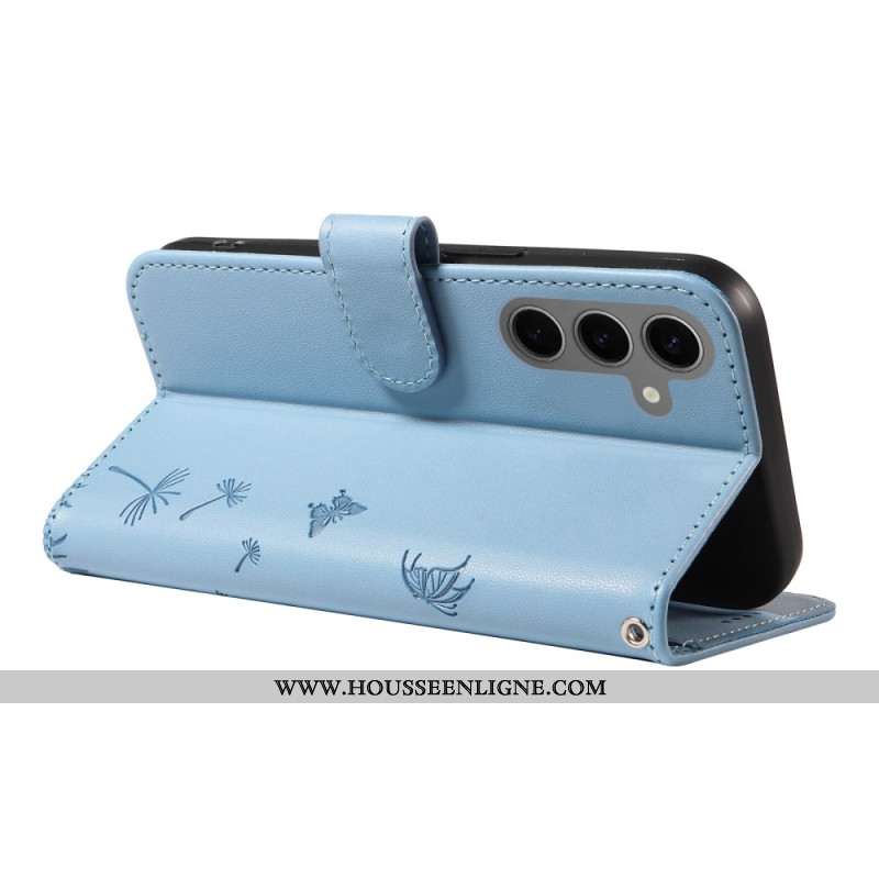 Housse Samsung Galaxy S25 5G Pissenlit à Lanière