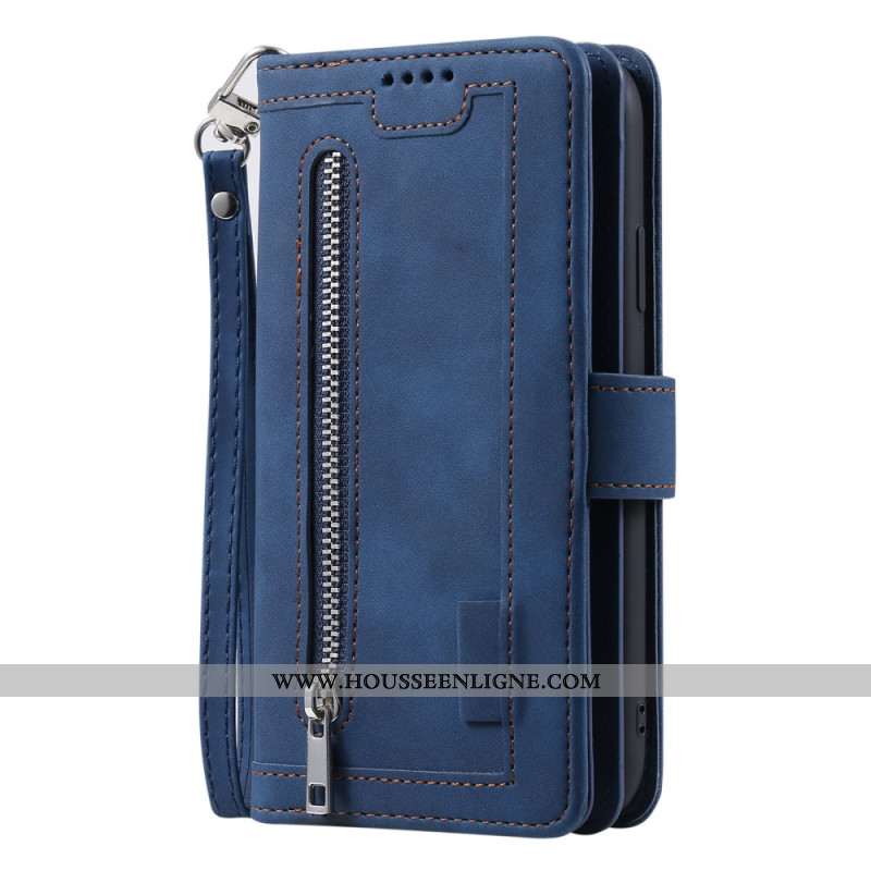 Housse Samsung Galaxy S25 5G Portefeuille 9 Porte-Cartes et Lanière