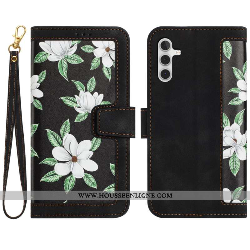 Housse Samsung Galaxy S25 5G Portefeuille Effet Floral