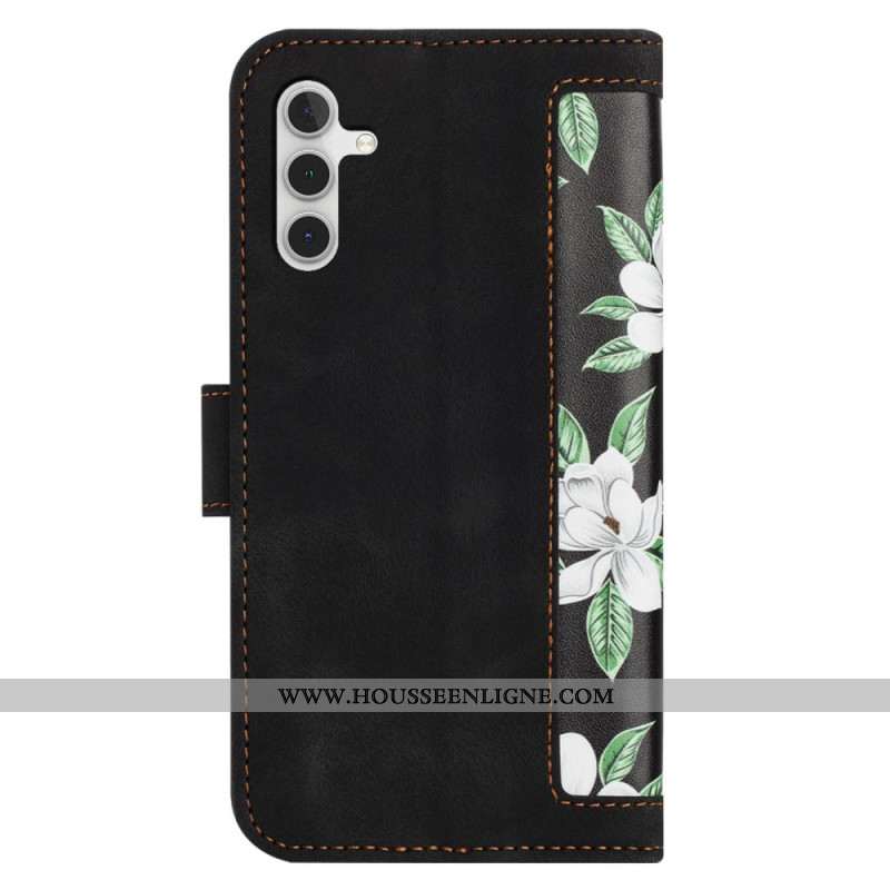 Housse Samsung Galaxy S25 5G Portefeuille Effet Floral
