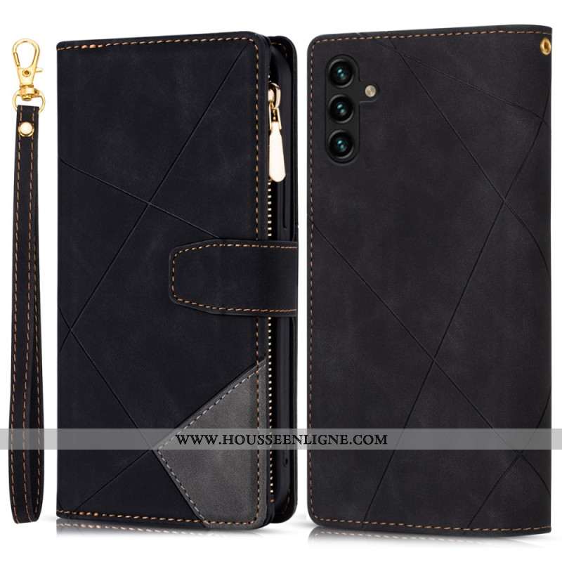 Housse Samsung Galaxy S25 5G Portefeuille Motif Géométrique