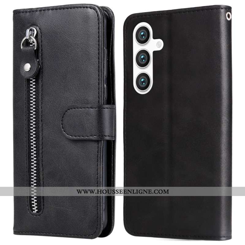 Housse Samsung Galaxy S25 5G Portefeuille à Fermeture Éclair