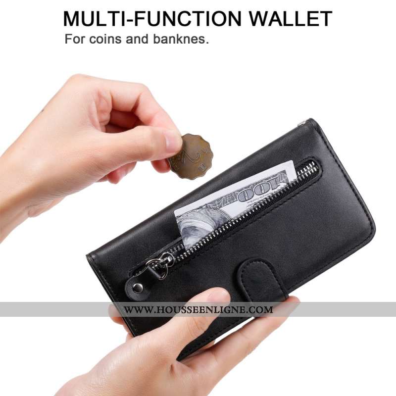 Housse Samsung Galaxy S25 5G Portefeuille à Fermeture Éclair