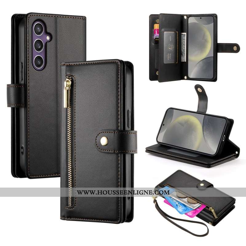 Housse Samsung Galaxy S25 5G Portefeuille à Lanière