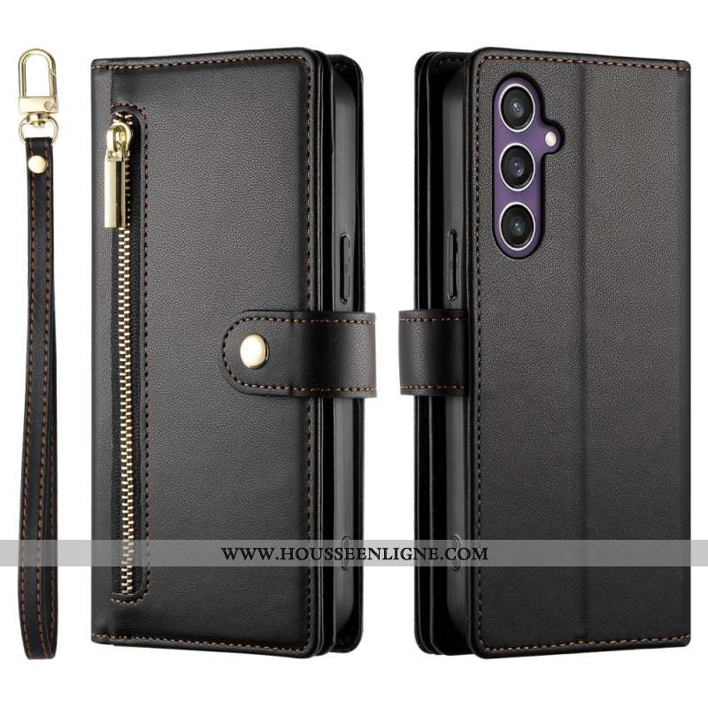 Housse Samsung Galaxy S25 5G Portefeuille à Lanière