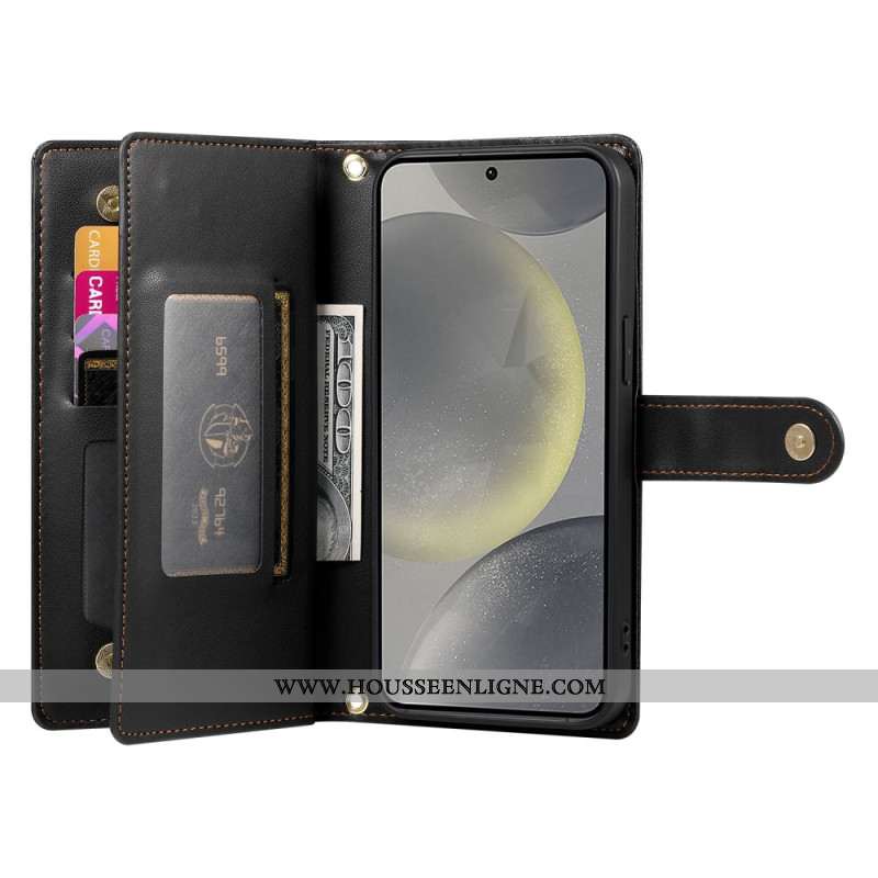 Housse Samsung Galaxy S25 5G Portefeuille à Lanière