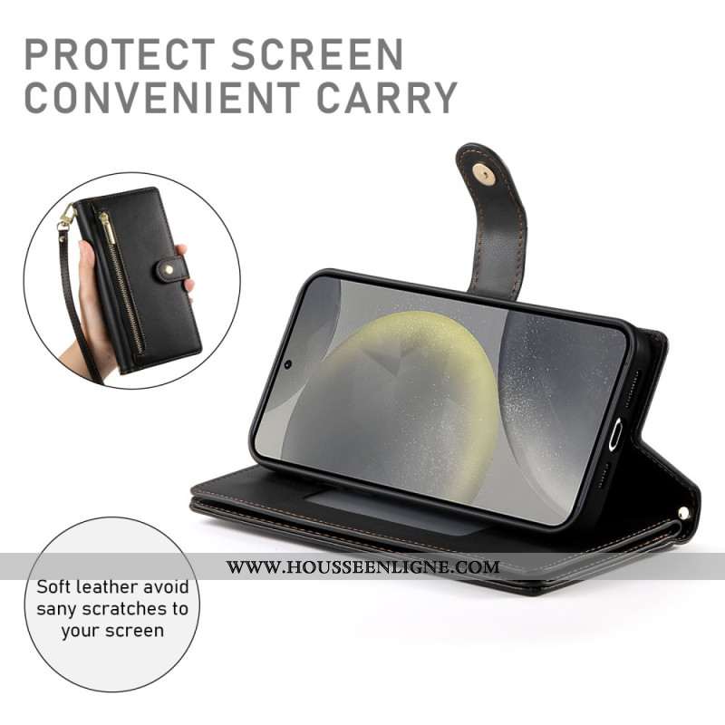 Housse Samsung Galaxy S25 5G Portefeuille à Lanière