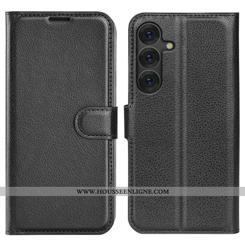 Housse Samsung Galaxy S25 5G Simili Cuir Litchi Classique