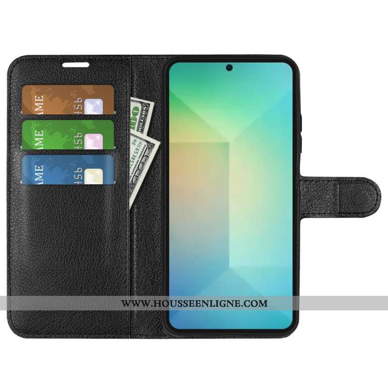 Housse Samsung Galaxy S25 5G Simili Cuir Litchi Classique