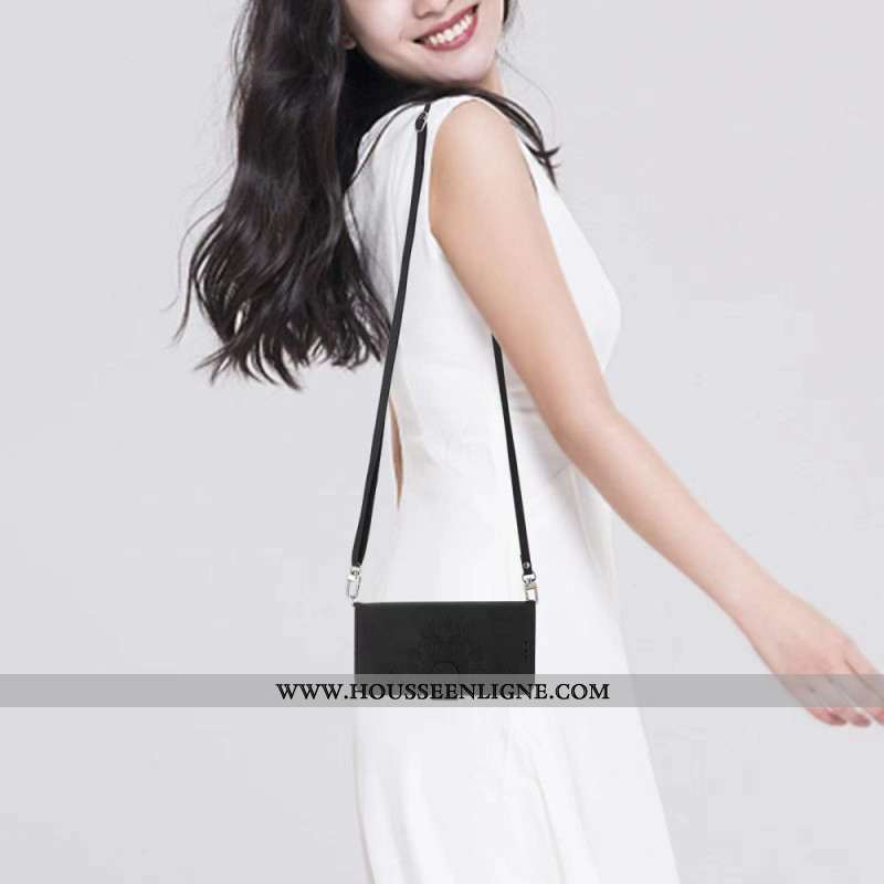 Housse Samsung Galaxy S25 Design Dentelle à Lanière