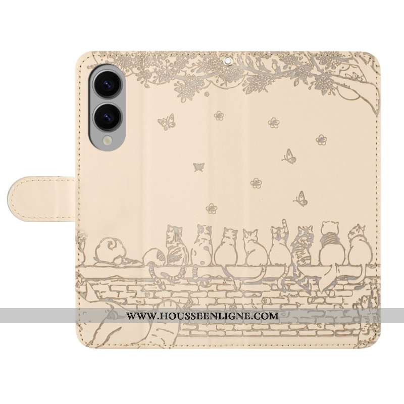 Housse Samsung Galaxy S25 Edge Design Chats à Lanière
