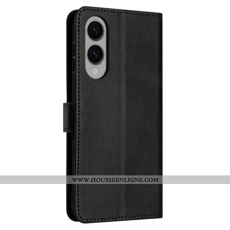 Housse Samsung Galaxy S25 Edge Effet Cuir avec Lanière