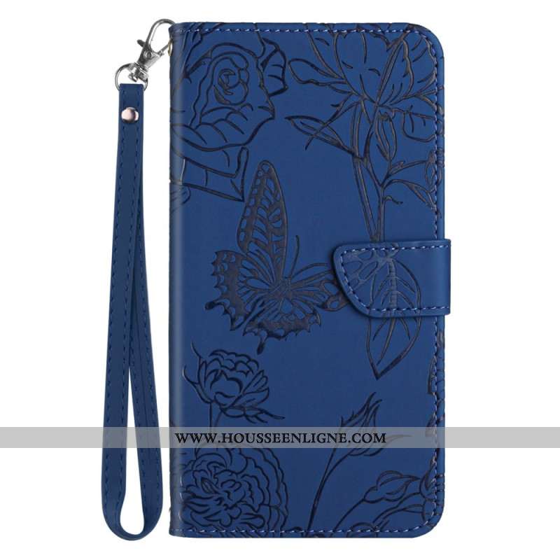 Housse Samsung Galaxy S25 Edge Empreinte Papillons à Lanière