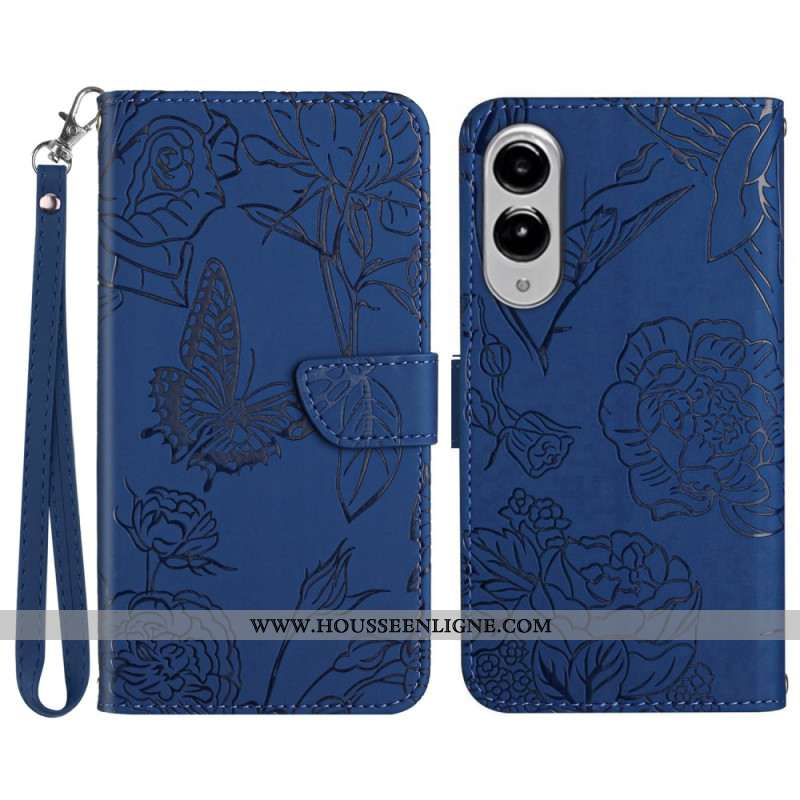 Housse Samsung Galaxy S25 Edge Empreinte Papillons à Lanière